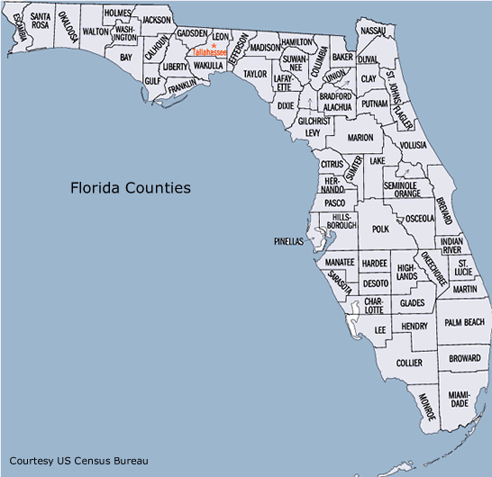 florida map. Map of Florida Counties